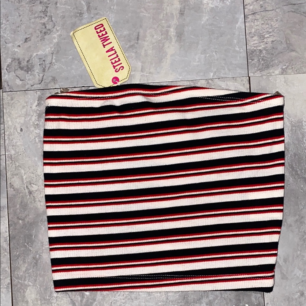 Stella Tweed Black and White Mini crop top size small junior teen girl